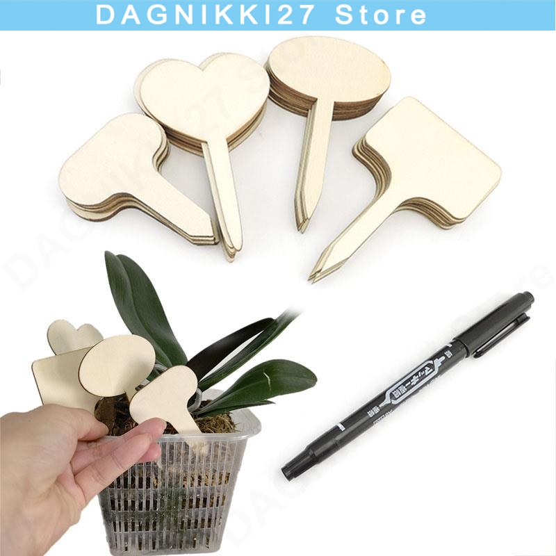 Bonsai Garden Tools - 10x T-Type Wooden Plant Labels Eco-Friendly