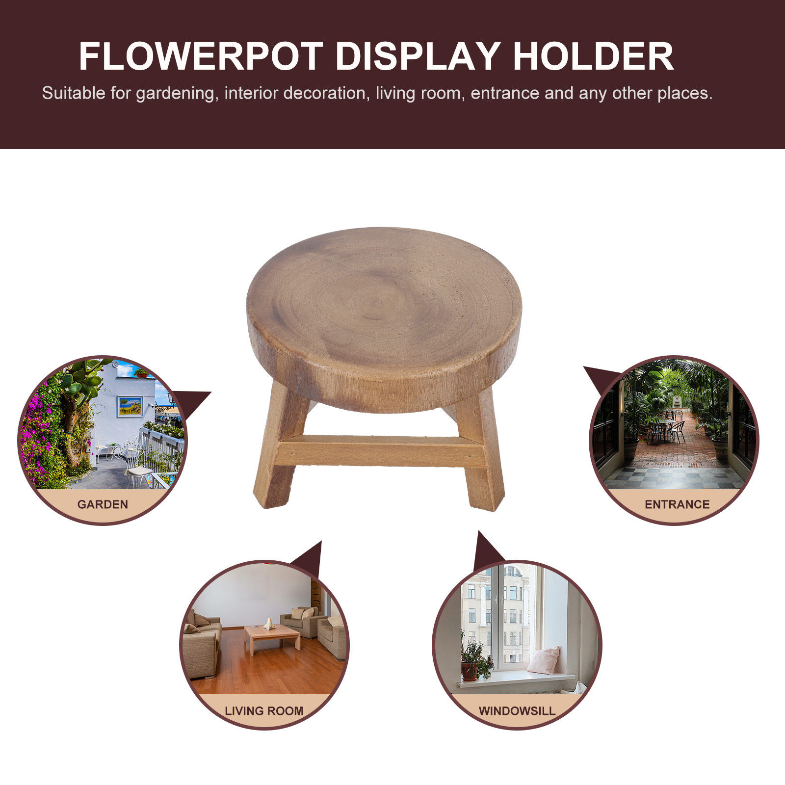 1Pcs Wooden Flower Pot Stand R - Us Bonsai Garden review and price