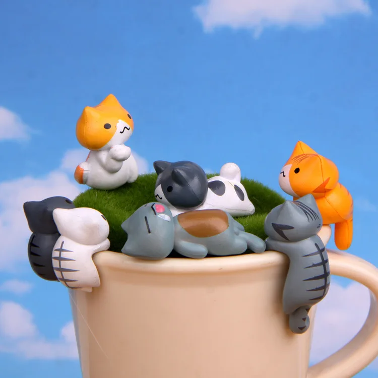 6Pcs/Set Cartoon Lucky pvc Cat - Japan Bonsai Garden review and price
